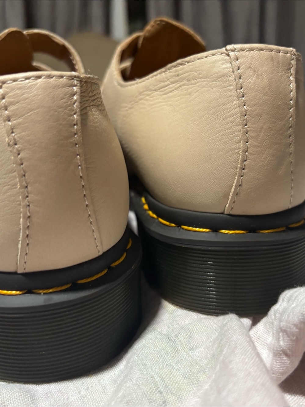 Dr. Martens Mary Jane  Cream T-Bar Double Buckle Shoes - Picture 10 of 11